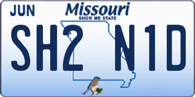 MO license plate SH2N1D