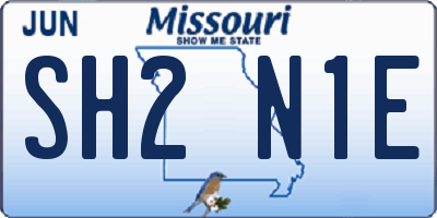 MO license plate SH2N1E