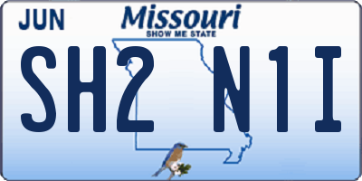 MO license plate SH2N1I