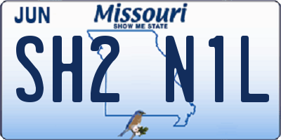 MO license plate SH2N1L