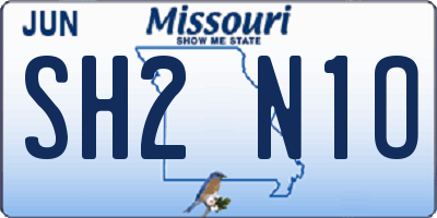 MO license plate SH2N1O