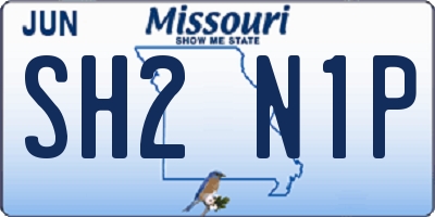 MO license plate SH2N1P