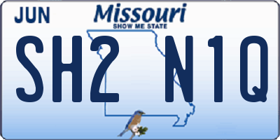 MO license plate SH2N1Q