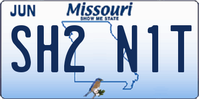 MO license plate SH2N1T