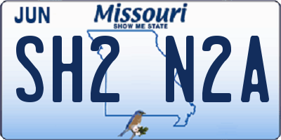 MO license plate SH2N2A