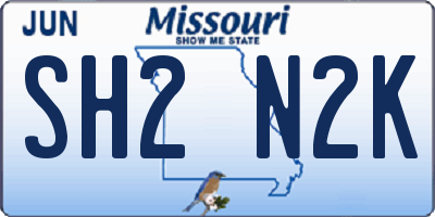 MO license plate SH2N2K