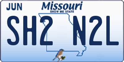 MO license plate SH2N2L