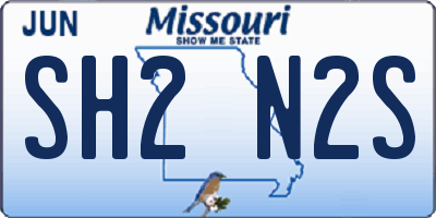 MO license plate SH2N2S