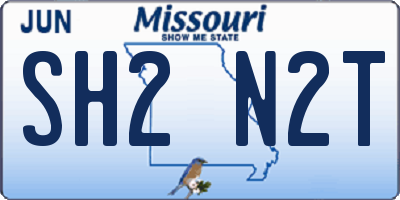 MO license plate SH2N2T
