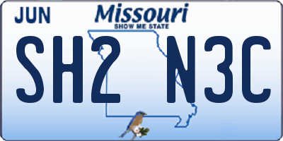 MO license plate SH2N3C