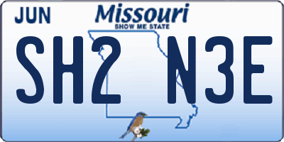MO license plate SH2N3E