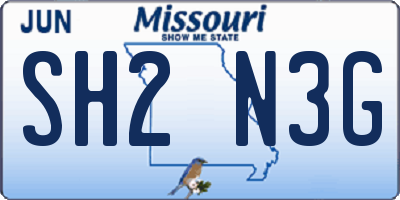 MO license plate SH2N3G