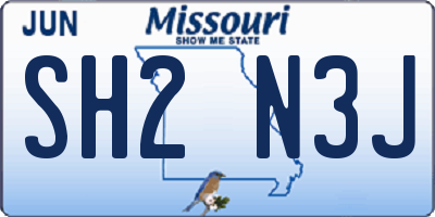 MO license plate SH2N3J