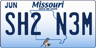 MO license plate SH2N3M