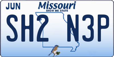 MO license plate SH2N3P