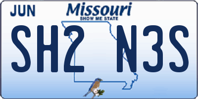 MO license plate SH2N3S