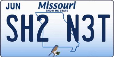 MO license plate SH2N3T