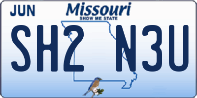 MO license plate SH2N3U