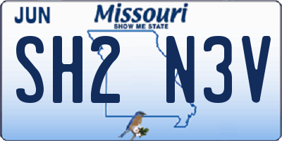 MO license plate SH2N3V