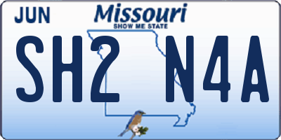 MO license plate SH2N4A