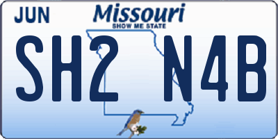 MO license plate SH2N4B