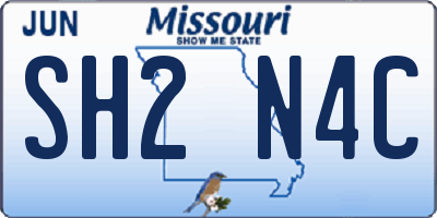 MO license plate SH2N4C