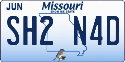 MO license plate SH2N4D