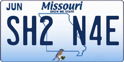 MO license plate SH2N4E