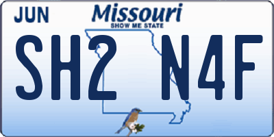 MO license plate SH2N4F