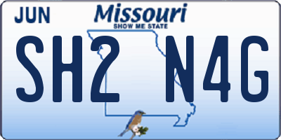 MO license plate SH2N4G