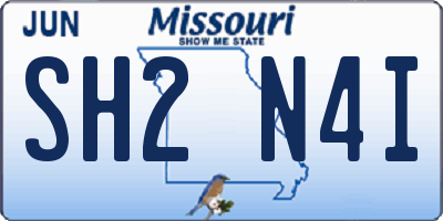 MO license plate SH2N4I