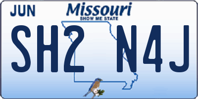 MO license plate SH2N4J