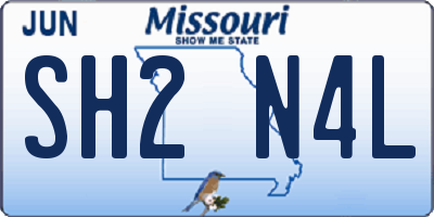 MO license plate SH2N4L