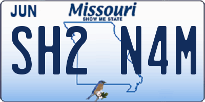 MO license plate SH2N4M