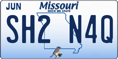MO license plate SH2N4Q