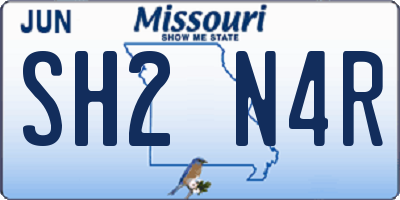 MO license plate SH2N4R