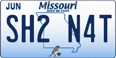 MO license plate SH2N4T