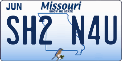 MO license plate SH2N4U