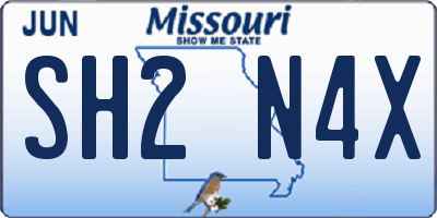 MO license plate SH2N4X