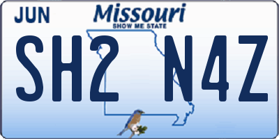 MO license plate SH2N4Z