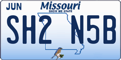 MO license plate SH2N5B