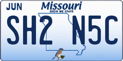 MO license plate SH2N5C