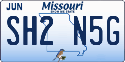 MO license plate SH2N5G