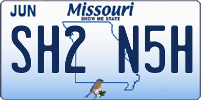 MO license plate SH2N5H