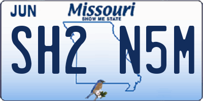 MO license plate SH2N5M