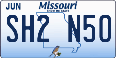MO license plate SH2N5O