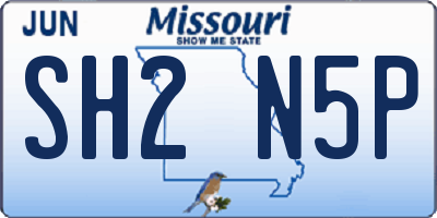 MO license plate SH2N5P