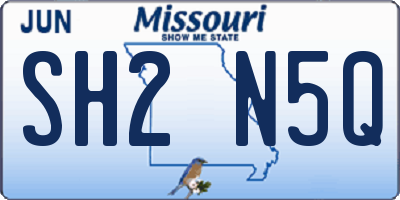 MO license plate SH2N5Q