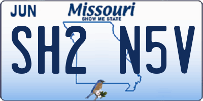 MO license plate SH2N5V