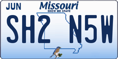 MO license plate SH2N5W